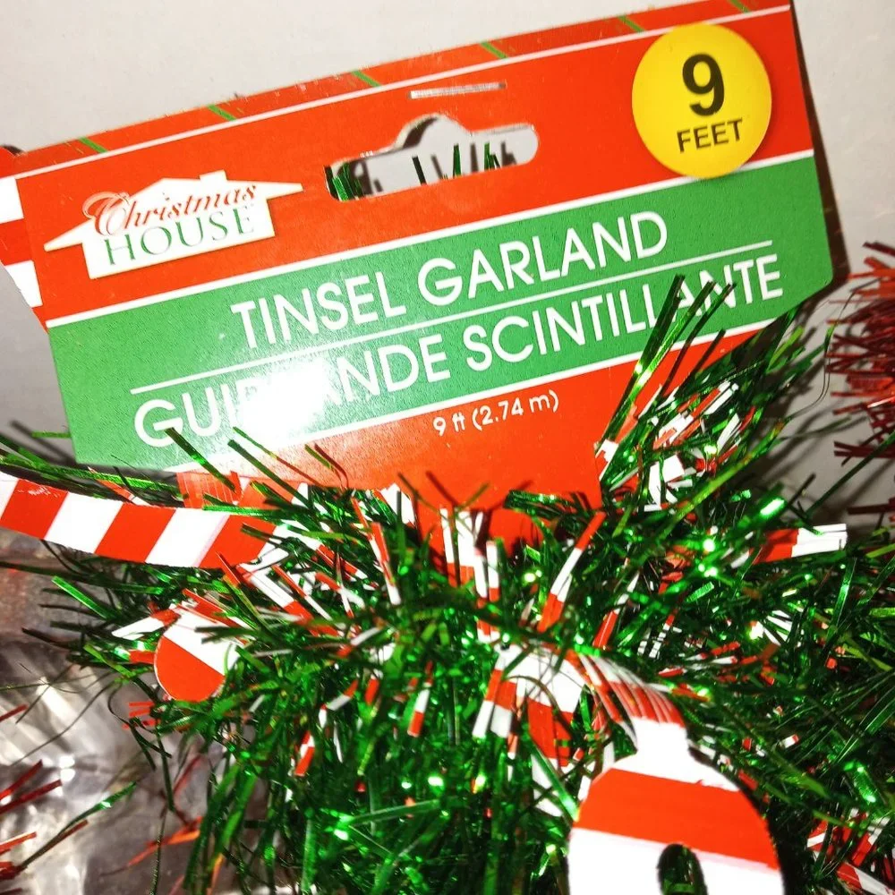 CHRISTMAS GARLAND NEW 2 TYPES 3 ITEMS 109 FEET TOTAL